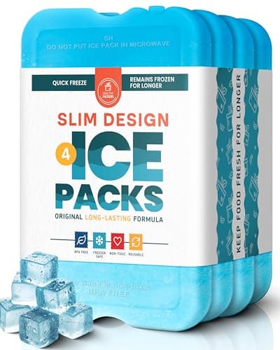 Healthy Packers Ice Packs for Lunch Boxes & Coolers - Freezer Packs - Original Cool Pack | Cooler Accessories for Beach, Camping & Fishing | Slim & Long-Lasting Reusable Ice Pack for Cooler (Set of 4) - Image 1