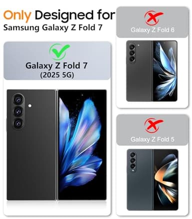 SPIDERCASE Only Designed for Samsung Galaxy Z Fold 7 Case,Built-in [Screen Protector] [Hinge Protection] [Kickstand] Full Body Protective Phone Case for Galaxy Z Fold 7 - Black - Image 2