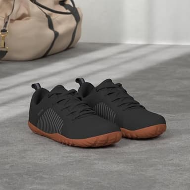 WHITIN Men's Wide Barefoot Minimalist Shoes Zero Drop Trail Running Sneaker Cross Training Minimus Weightlifting Walking Sport Gym Male Black Gum 43 - Image 2