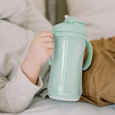 Dr. Brown's Milestones Insulated Sippy Cup with Straw and Handles, Spill-Proof Tumbler with Lid, 2-Pack, Green, 10 oz/300 mL, BPA Free, 12m+ - Image 8