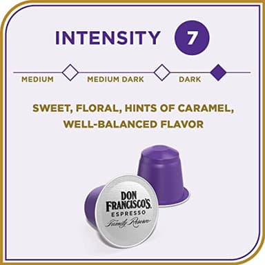 Don Francisco's Organico Espresso Pods: 40 Dark Roast Aluminum Capsules, Intensity 7, Compatible with Nespresso Original Line Machines - Bold Cuban-Style coffee with Caramel Notes - Image 3