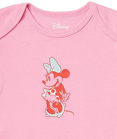 Amazon Essentials Disney | Marvel | Star Wars | Princess Baby Girls' Short-Sleeve Bodysuits, Pack of 6, Minnie Rainbow Chaser, Preemie - Image 3