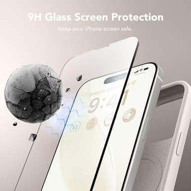 GONEZ for iPhone 14 Pro Max Case Silicone, Compatible with MagSafe, with Screen Protector + Camera Lens Protector, Liquid Silicone Shockproof Protective Phone 14 ProMax Case 6.7", Stone - Image 6