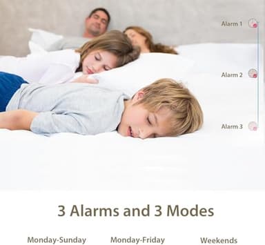 Raynic Digital Clock, 11.5" Large Display Calendar Clock with Day and Date, Indoor Temperature, Adjustable Brightness, Snooze,12/24H, DST for Home, Office, Elderly - Image 8