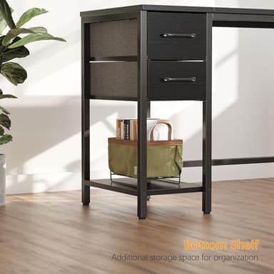 Cubiker Computer Home Office Desk with Drawers, 47 Inch Small Desk Study Writing Table, Modern Simple PC Desk, Black - Image 7