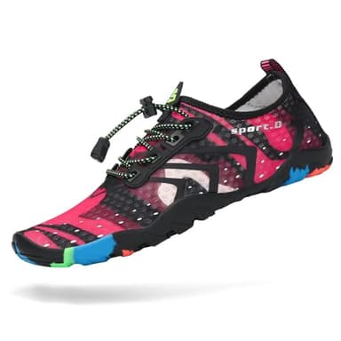 Mishansha Water Shoes for Women Men Barefoot Beach Shoe Quick Dry Aqua Swim Socks for Surfing Yoga Size 7 Women/ 6 Men French Rose - Image 1