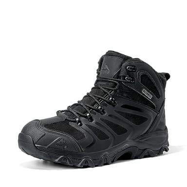 NORTIV 8 Men's Ankle High Waterproof Hiking Boots Outdoor Lightweight Shoes Trekking Trails Armadillo,Size 11W,All Black,160448_M - Image 1
