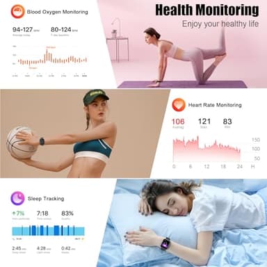 Smart Watch for Men Women, 1.96" Fitness Tracker Running Watch (Answer/Make Call), IP68 Waterproof, Pedometer, Sleep/Step/Activity/Heart Rate Monitor, 110+ Sport Modes Smartwatch for Adroid iOS Phone - Image 4