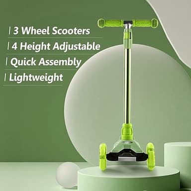 3 Wheel Scooter for Kids Ages 6-12,Kids Scooter with Light Up Wheels, Sturdy Deck Design, and 4 Height Adjustable Suitable for Kid Ages 3-12 - Image 2