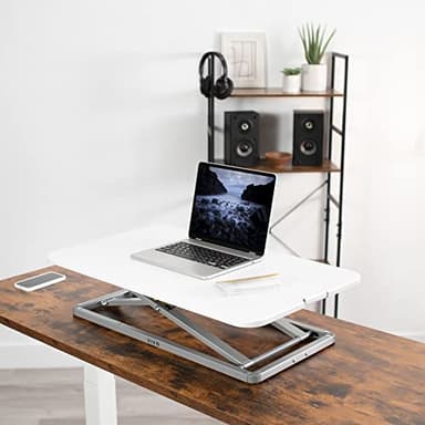 VIVO Economy Single Top Height Adjustable 29 inch Standing Desk Converter, Sit Stand Tabletop Monitor and Laptop Riser Platform Workstation, White, DESK-V000UW - Image 8