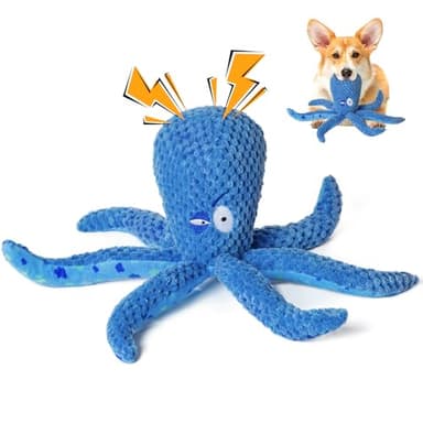 angelisdoll Dog Squeaky Toy,Interactive Dog Toys to Keep Them Busy, Stuffed Plush Toy for Puppy Teething, Tough Chew Toys for Small, Medium and Large Breeds, Tug of War Pet Toys (Octopus) - Image 1