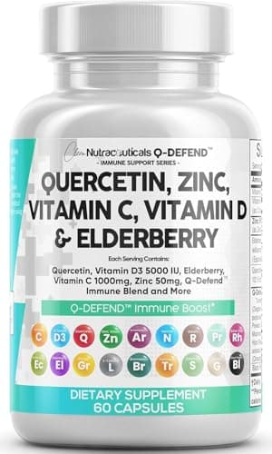 Clean Nutraceuticals Quercetin Zinc Vitamin C Vitamin D Bromelain Elderberry - Lung Immune Support Supplement Adults with Artemisinin, Sea Moss, Echinacea, Allergy Relief - Image 1