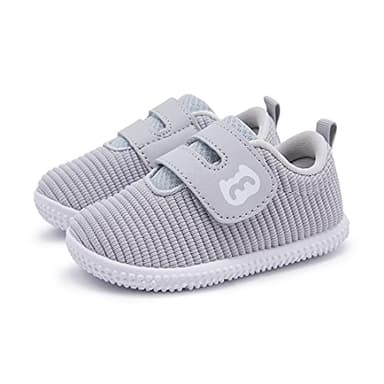 BMCiTYBM Baby Shoes Girls Boys First Walking Sneakers Infant 6 9 12 18 24 Months Grey Size 18-24 Months Toddler - Image 1