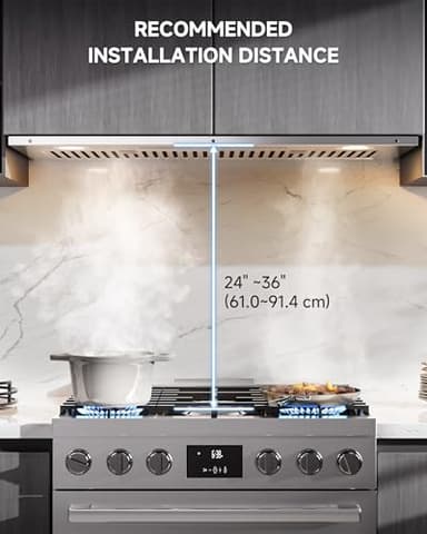 AMZCHEF Range Hood Insert 30 Inch, 900CFM Stainless Steel Kitchen Vent Hood 3 Speed Exhaust Fan Touch/Remote/Gesture Control LED lights Time Setting Dishwasher-Safe Baffle Filters - Image 9