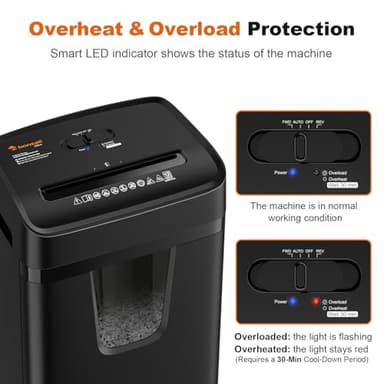 Bonsaii Paper Shredder for Home Office, 12-Sheet Heavy Duty Cross Cut Shredders for Home with 5.5 Gal Pullout Bin, Paper Shredding Machine for Document/CD/Credit Card,P-4 Security(C282-A New Version) - Image 6