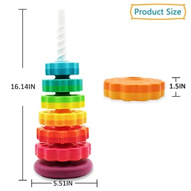 LBAIBB (1 PCS Spinning Stacking Toys,Spin Toy ABS Plastic and Color Rainbow Design,Focus on Children Educational and Interactive Learning's Stack Toys, Suitable for Gifts for Boys and Girls - Image 3