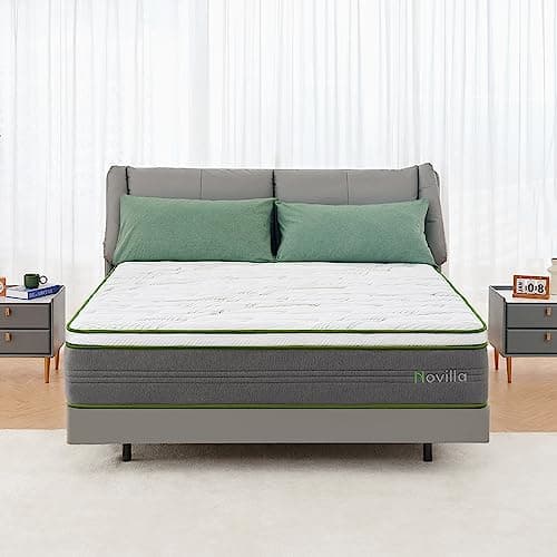 Novilla King Mattress,12 Inch Gel Memory Foam Hybrid Mattress with Individually Pocket Springs, Breathable Mattresses King for Cool Sleep,Motion Isolation & Pressure Relief, Medium Firm, vigour - Image 1