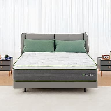 Novilla King Mattress,12 Inch Gel Memory Foam Hybrid Mattress with Individually Pocket Springs, Breathable Mattresses King for Cool Sleep,Motion Isolation & Pressure Relief, Medium Firm, vigour - Image 1