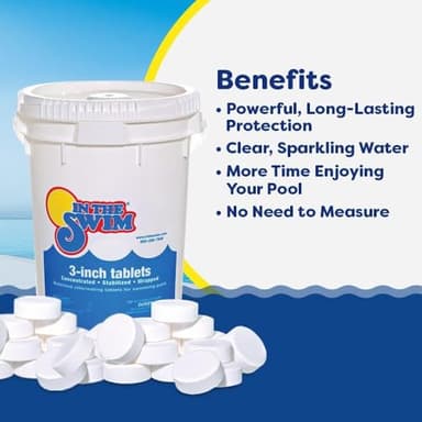 In The Swim Shock and Chlorine Bundle for Sanitizing Swimming Pools – Includes 25 Pound Bucket of 68% Cal-Hypo Pool Shock and 25 Pound Bucket of 3 Inch Stabilized Chlorine Tablets - Image 2
