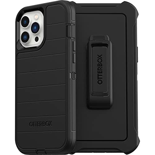 OtterBox iPhone 13 Pro Max & iPhone 12 Pro Max Defender Series Case - Black, Rugged & Durable, with Port Protection, Includes Holster Clip Kickstand - Image 1