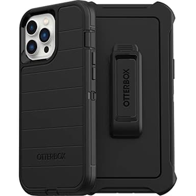 OtterBox iPhone 13 Pro Max & iPhone 12 Pro Max Defender Series Case - Black, Rugged & Durable, with Port Protection, Includes Holster Clip Kickstand - Image 1