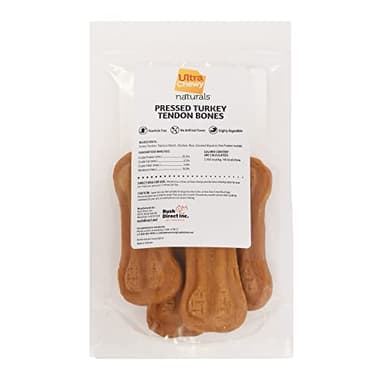 Ultra Chewy Turkey Tendon Pressed Bones for Dogs - Premium All-Natural, Hypoallergenic, Long-Lasting Dog Chew Treat, Easy to Digest, Ingredient Sourced from USA (4 Inches - 4 Pack) - Image 7
