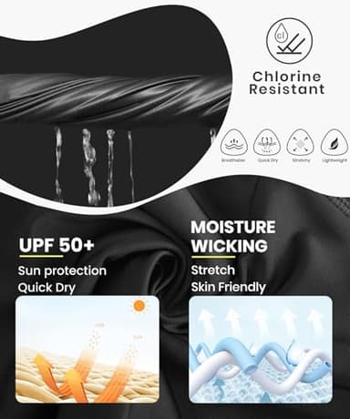 HODOSPORTS Women's 5'' Swim Shorts UPF 50+ High Waisted Board Shorts with Pockets Liner Quick Dry Swimsuit Bottoms Black M - Image 5