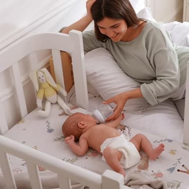 Gllquen Baby Bassinet Sheets 4 Pack, Breathable Cozy Fitted Mattress Sheet, Elastic Travel Crib Fashionable Floral Pattern, Standard Cradle Safe Sheets for Baby Boys Girls 32"x16"(Deer & Rose) - Image 9