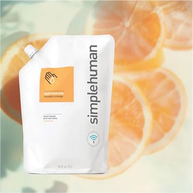 simplehuman Mandarin Orange Moisturizing Liquid Hand Soap Refill Pouch, 34 Fl. Oz. (Pack of 6) - Image 2