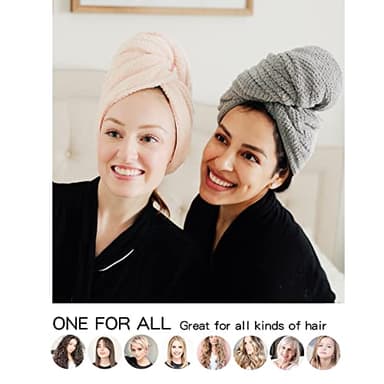 ROLSHOL 2 Packs Large Microfiber Hair Towels for Women, Super Absorbent & Quick Dry Hair Towel Wrap for Curly Hair Long & Short Hair- Anti-Frizz Hair Turbans for Wet Hair - 27.5''*39.4'' - Image 5