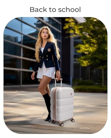 BAGSMART Carry on Luggage with Spinner Wheels, 22x14x9 Carry On Luggage Airline Approved With TSA Lock, Durable Hard Shell Carry On Suitcase 20 inch, Flaxen Almond - Image 8