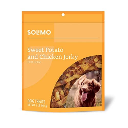 Amazon Brand - Solimo Sweet Potato & Chicken Jerky Dog Treats, 2 pounds - Image 1