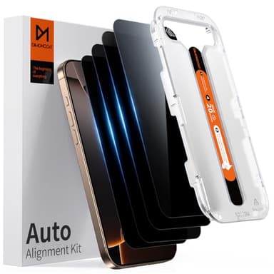 DIMONCOAT 4-PACK for iPhone 16 Pro Privacy Screen Protector [Auto Alignment Kit] [10X Military Protection] Tempered Glass Film Compatible with 16 Pro 6.3 inch [Case Friendly] - Image 1