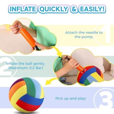 LINKBOY Soft Volleyball Size 4 – Multicolor, Silent, Lightweight Indoor Ball for Kids and Practice Use - Image 5