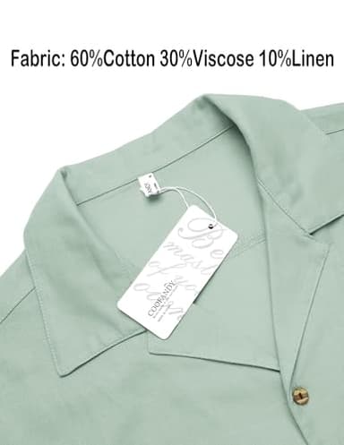 COOFANDY Men Hawaiian Floral Shirts Loose Fit Tropical Holiday Linen Beach Shirts - Image 4