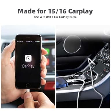 Car Carplay Cable for iPhone 16 15 Car Charger, iPhone 16/15 Plus, iPhone 16 Pro/15Pro, iPhone16/15Pro Max ,USB A to USB C for Carplay USB C Cord,iPad usb C Cable 10th, iPad Air Cord 3FT Replacement - Image 4
