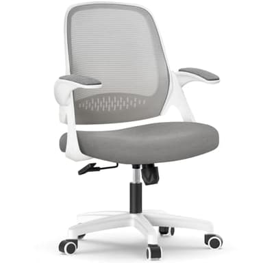 NEO CHAIR Office Desk Computer Gaming Ergonomic Chair with Lumbar Back Support Adjustable Height Swivel Wheels Flip-up Arms Mesh Chair for Home or Office (Grey) - Image 9