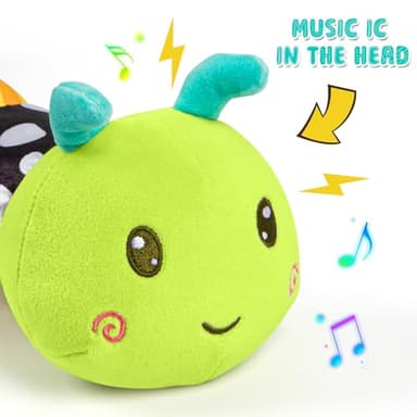 Baby Stuffed Animal Toys for 0-6 6-12 Months, Baby Musical Caterpillar Tummy Time Toys for Babies 3 6 9 12 18 Months, Newborn Infant Sensory Toys Gifts for 1 2 Year Old Boys Girls - Image 4