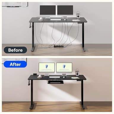 FLEXISPOT Standing Desk Frame with Clamp Power Strip and Cable Management Tray, Electric Sit Stand Desk Base with Memory Controller for Home and Office (Black Frame Only) - Image 6