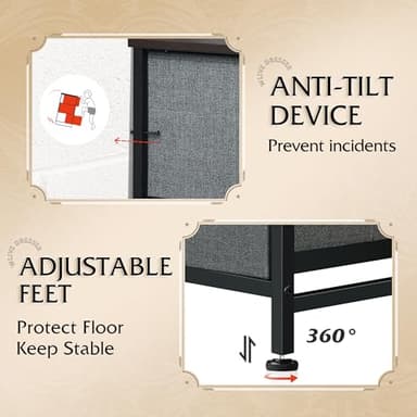 WLIVE 9-Drawer Dresser, Fabric Storage Tower for Bedroom, Hallway, Entryway, Closet, Tall Chest Organizer Unit with Fabric Bins, Steel Frame, Wood Top, Easy Pull Handle, Dark Grey - Image 6