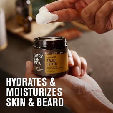 Every Man Jack Beard Butter- Subtle Sandalwood Fragrance - Hydrates and Styles Dry, Unruly Beards While Relieving Itch - Naturally Derived with Shea Butter and Coconut Oil - 4-ounce (2 Pack) - Image 4