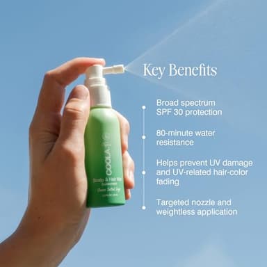 COOLA Organic Scalp Spray & Hair Sunscreen Mist with SPF 30, Dermatologist Tested Hair Care for Daily Protection, Vegan and Gluten Free, Ocean Salted Sage, 2 Fl Oz - Image 3