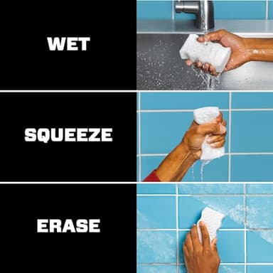 Mr. Clean Magic Eraser Sponge, All Purpose Cleaner, Cleaning Scrubber, Kitchen, Bathroom, Shower, Oven, Cleaning Supplies, Variety Pack with 1 Ultra Thick, 2 Ultra Foamy, & 3 Extra Durable, 6ct - Image 7