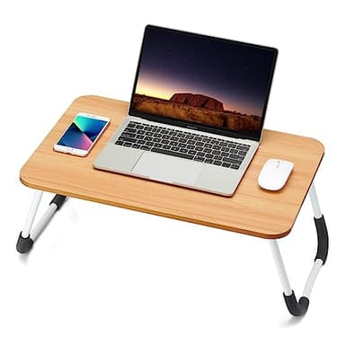 Ruxury Folding Lap Desk Laptop Stand Bed Desk Table Tray, Breakfast Serving Tray, Portable & Lightweight Mini Table for Sofa Couch Floor - - Wood - Image 1