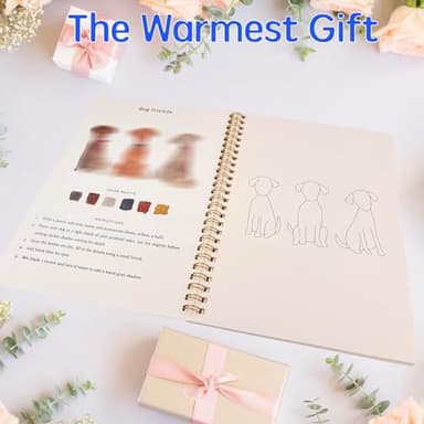 Watercolor Workbooks, Beginner-Friendly Watercolor Workbooks, 12 Colors Watercolor Paint Set with Paint Brush, 16 Spiral-Bound Pages Water Coloring Books,Color Workbook Arts and Crafts Gift (Bouquets) - Image 5