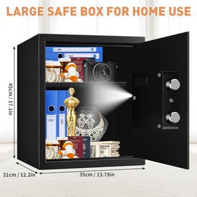 3.0 Cuft Fireproof Safe for Home Use, Digital Home Safes Fireproof Waterproof with Programmable Keypad, Backup Keys and Alarm System, Anti-Theft Home Security Safe Box for Document Money Medicines - Image 2
