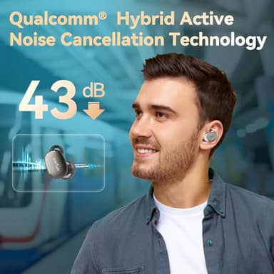 EarFun Free Pro 3 Noise Cancelling Wireless Earbuds, Hi-Res Sound, Snapdragon Sound with Qualcomm aptX™ Adaptive, 6 Mics ENC, Bluetooth 5.3 Earbuds, Multipoint Connection, Custom App, Wireless Charge - Image 4