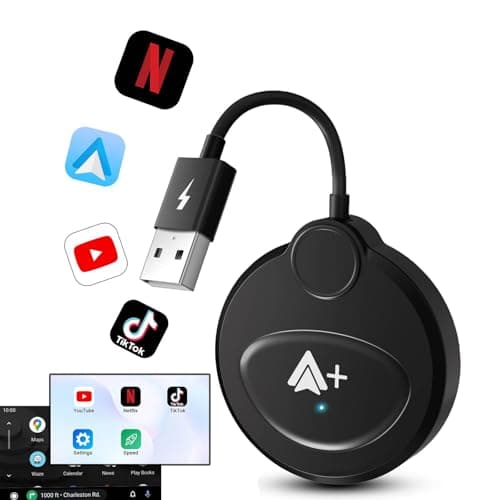 Android Auto Wireless Adapter Support Netflix YouTube Tiktok, Latest Wireless Android Auto Car Adapter for Factory Wired Android Auto to Wireless, Low Latency and Easy to Install_Black - Image 1