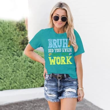 MAIHUN Math Teacher Shirt:Funny Math Teacher Shirts Women Teaching Tshirt Teacher Life Tee Top Cyan - Image 3