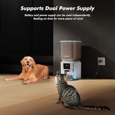 Automatic Dog Feeder - 8L/34 Cups Large Capacity Automatic Cat Food Dispenser with LCD Screen, Large Food Tray, Battery Operated, Timed Cat Feeder, Up to 50 Portions 6 Meals Per Day, Keeps Fresh - Image 7